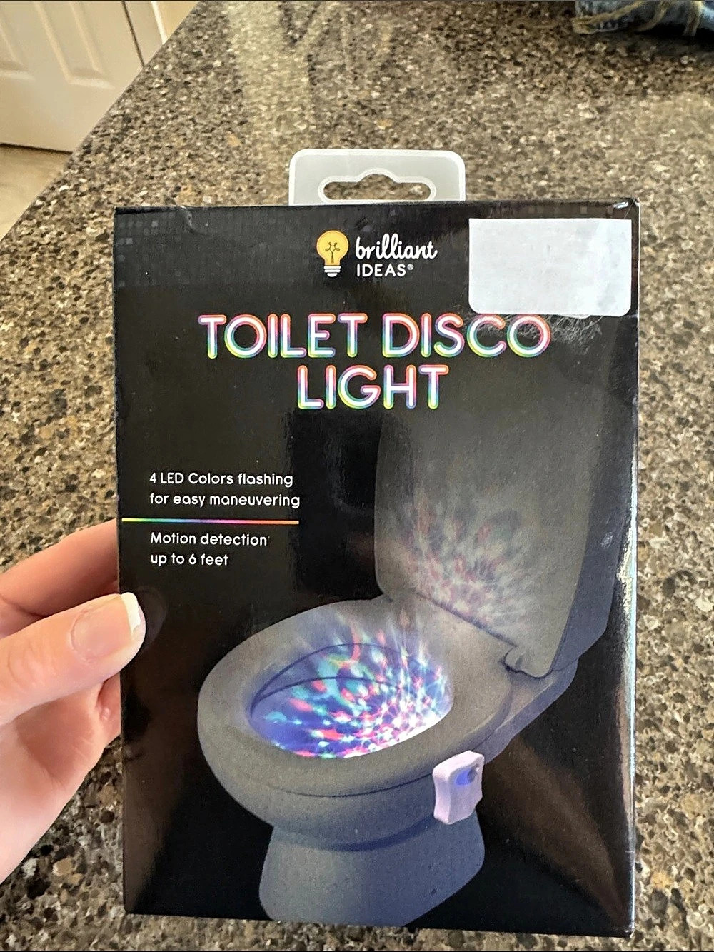 Brilliant Ideas Toilet Disco Light Color Changing Motion Sensor Light NWT